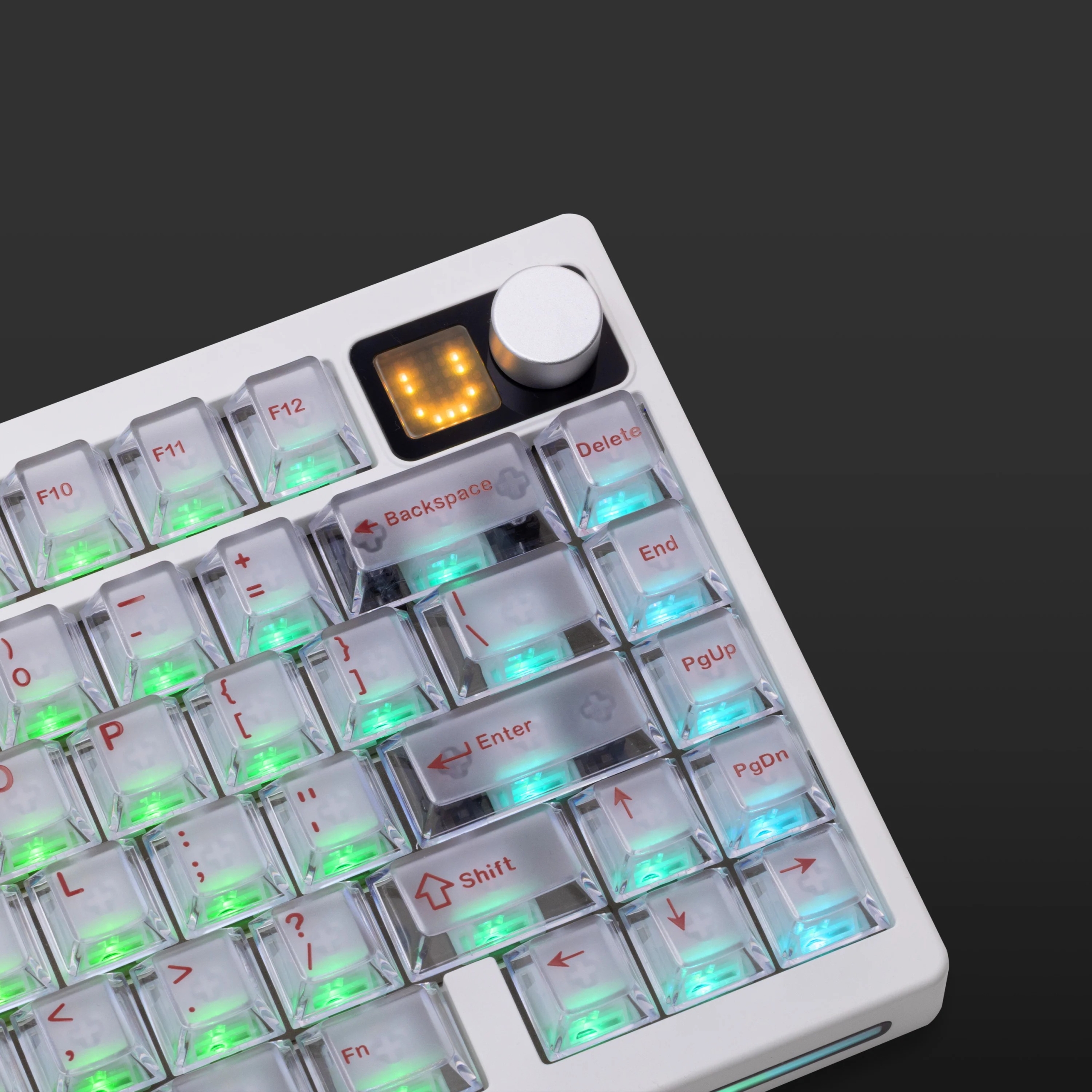 Detailed close-up of the customizable pixel screen